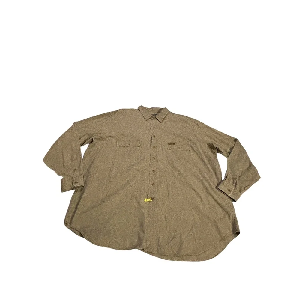 Polo Ralph Lauren Mens 3XLT Tall Cotton Twill Work Shirt Olive Khaki Long Sleeve